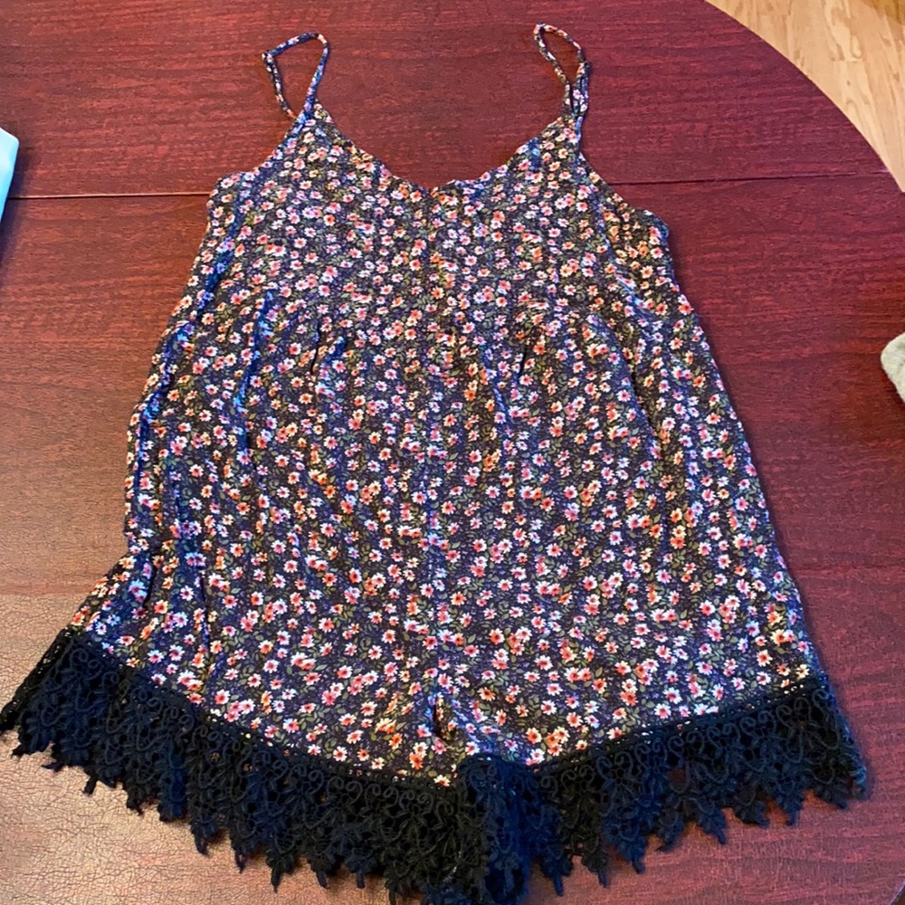 Free People Flowy Flower Lace Tank Top